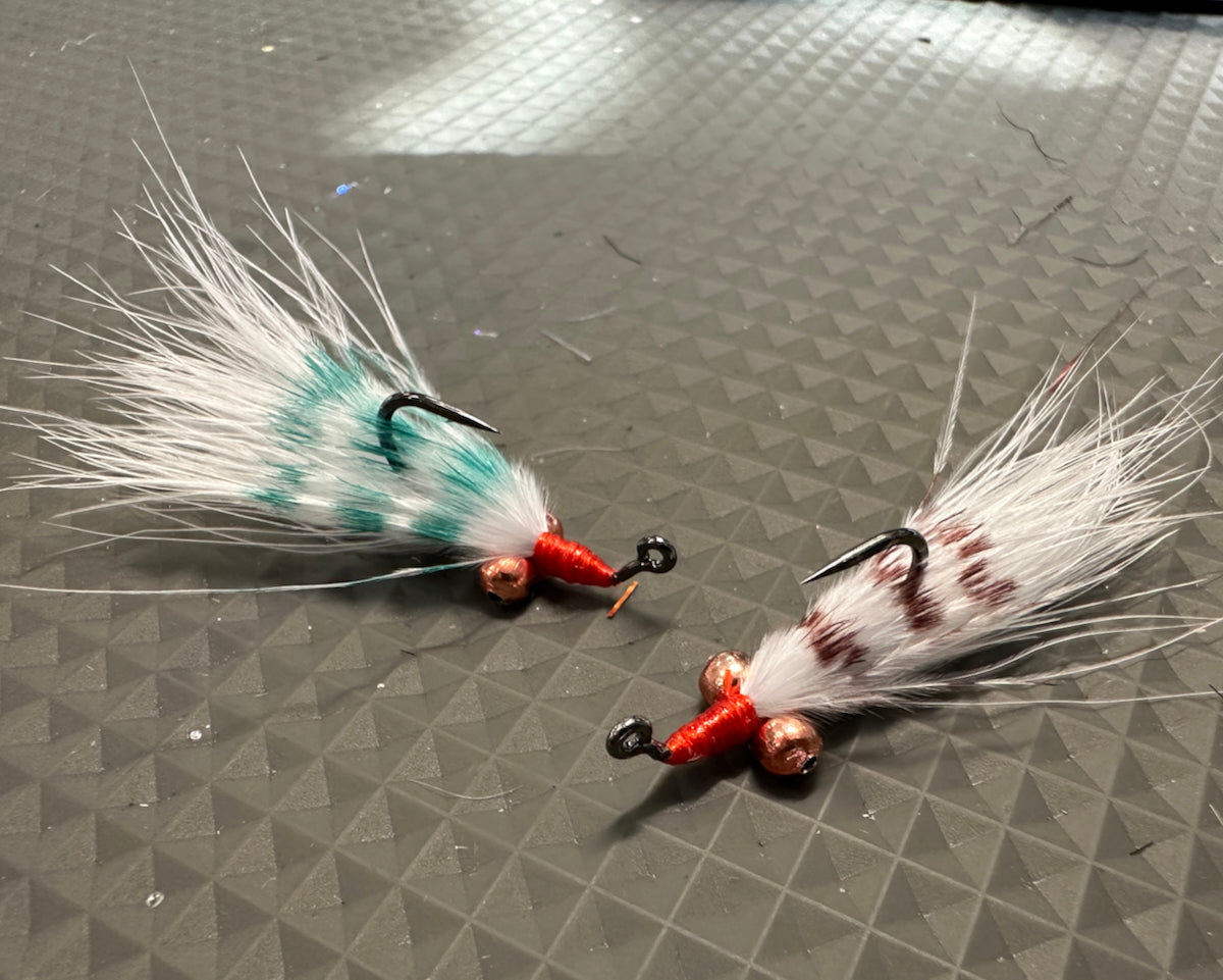 Clouser Marab&ugrave; Per Pesca A Mosca - Acqua Salata E Dolce, Gambe In Gomma, Misura 4, Per Halibut E Spigola, Nuovo